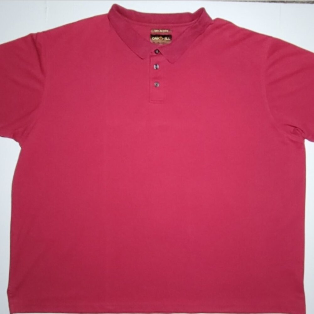 Oak Hill Dry Action Mens Dark Red Short Sleeve Polo Size 4XL